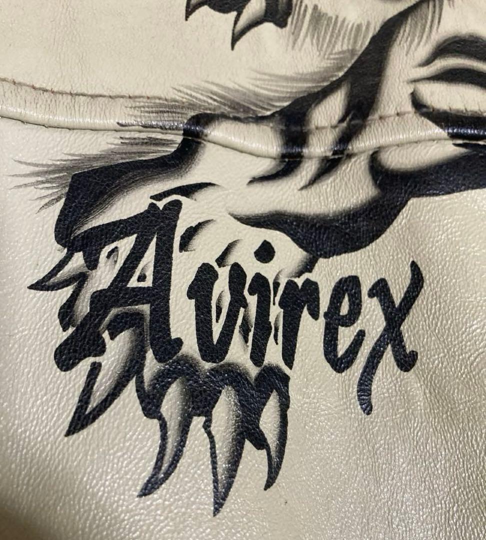 極希少 AVIREX 世界80着限定 虎&蛇墨絵 レザー ライダースジャケット
