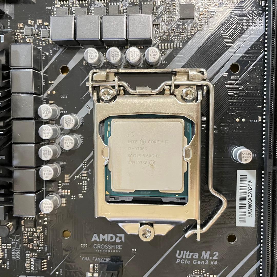 動作品✨ マザーボード ASRock Z390＋i7-9700K＋CPUクーラー