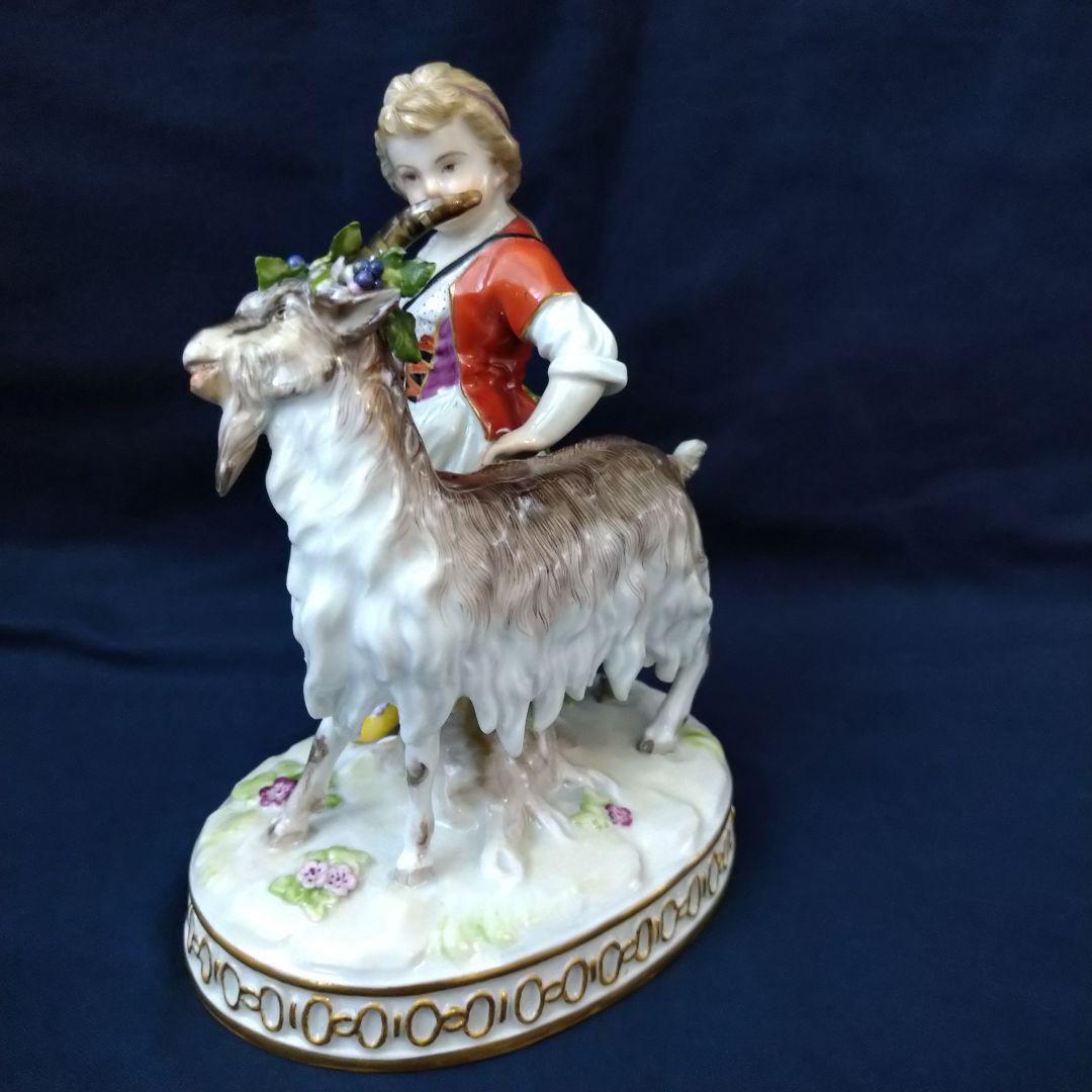 ✤1924年以前・マイセン(Meissen)フィギュリン✤『ヤギと少女』 - メルカリ