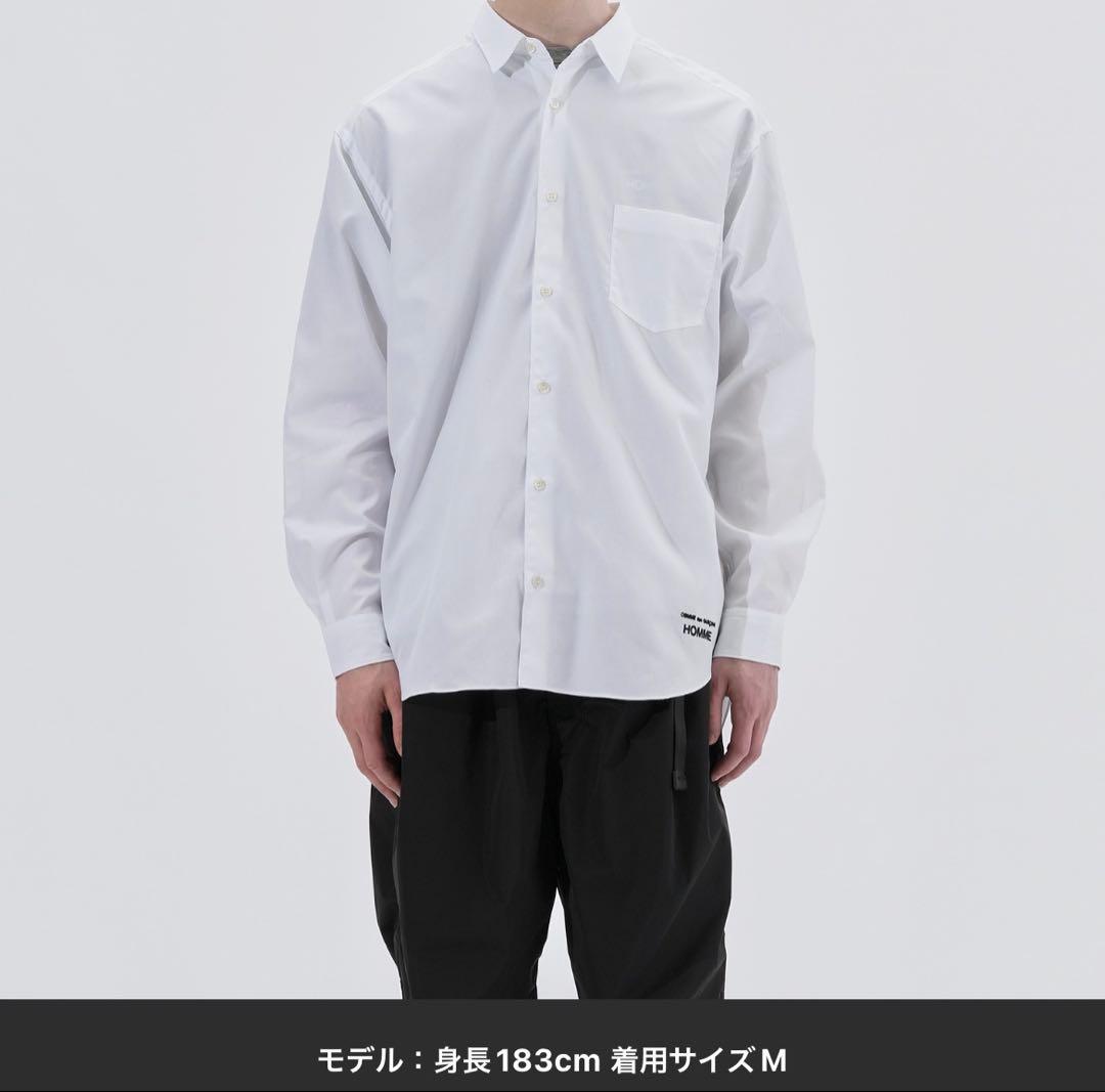 COMME des GARÇONS HOMME 白 長袖LOGOシャツ - メルカリ