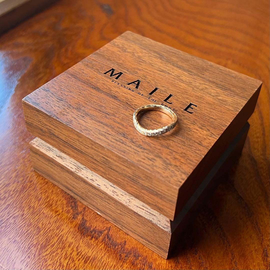 MAILE K18PG ウェーブハーフエタニティリング 10金ゴールド ウェーブハーフエタニティリング】K10 ゴールドリング