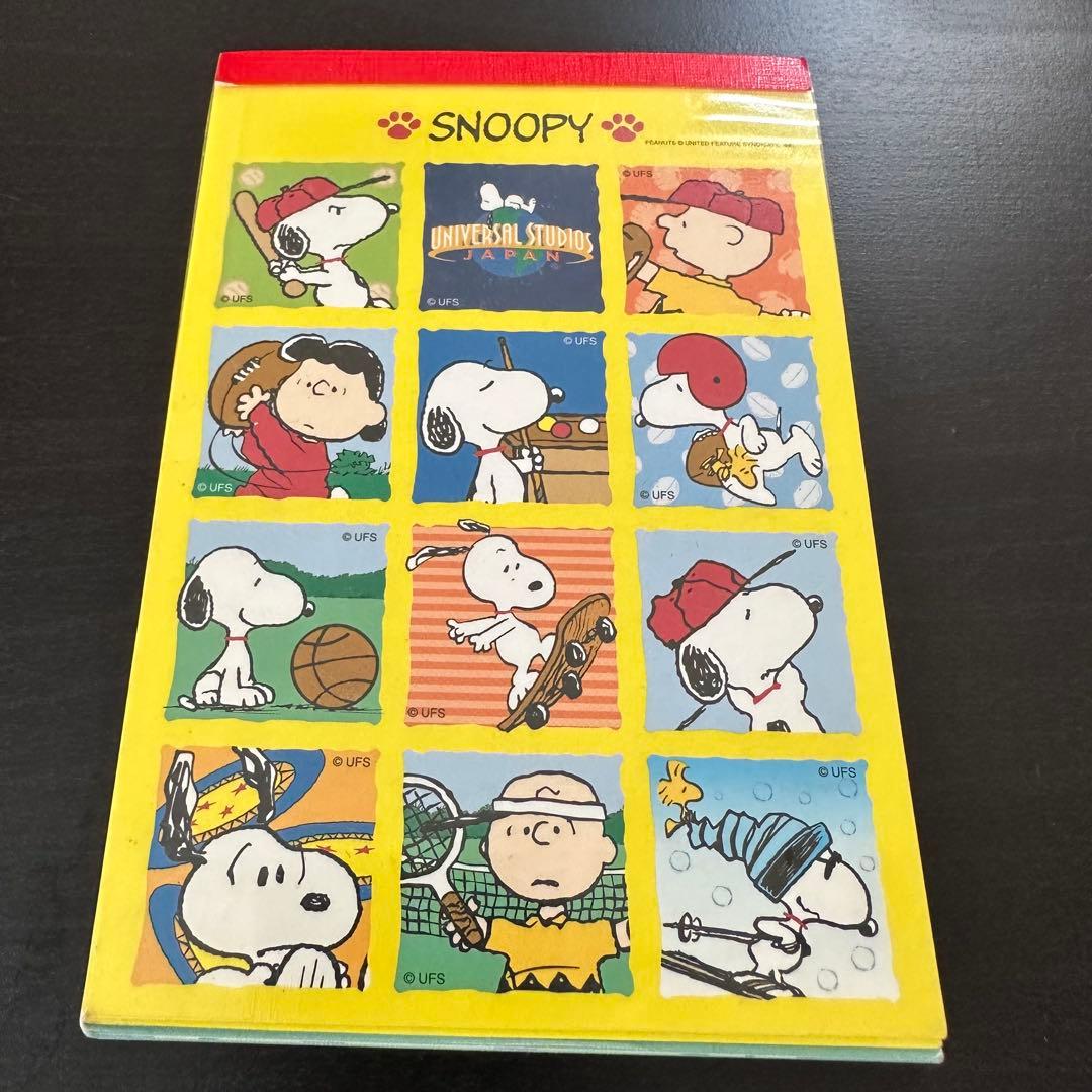 平成レトロ スヌーピー シール付き メモ帳 ユニバ USJ - メルカリ