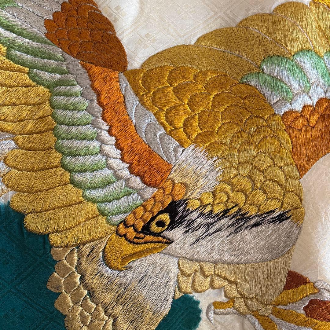 No.10 正絹 総刺繍 男の子お祝い着 長襦袢 七五三 のしめ