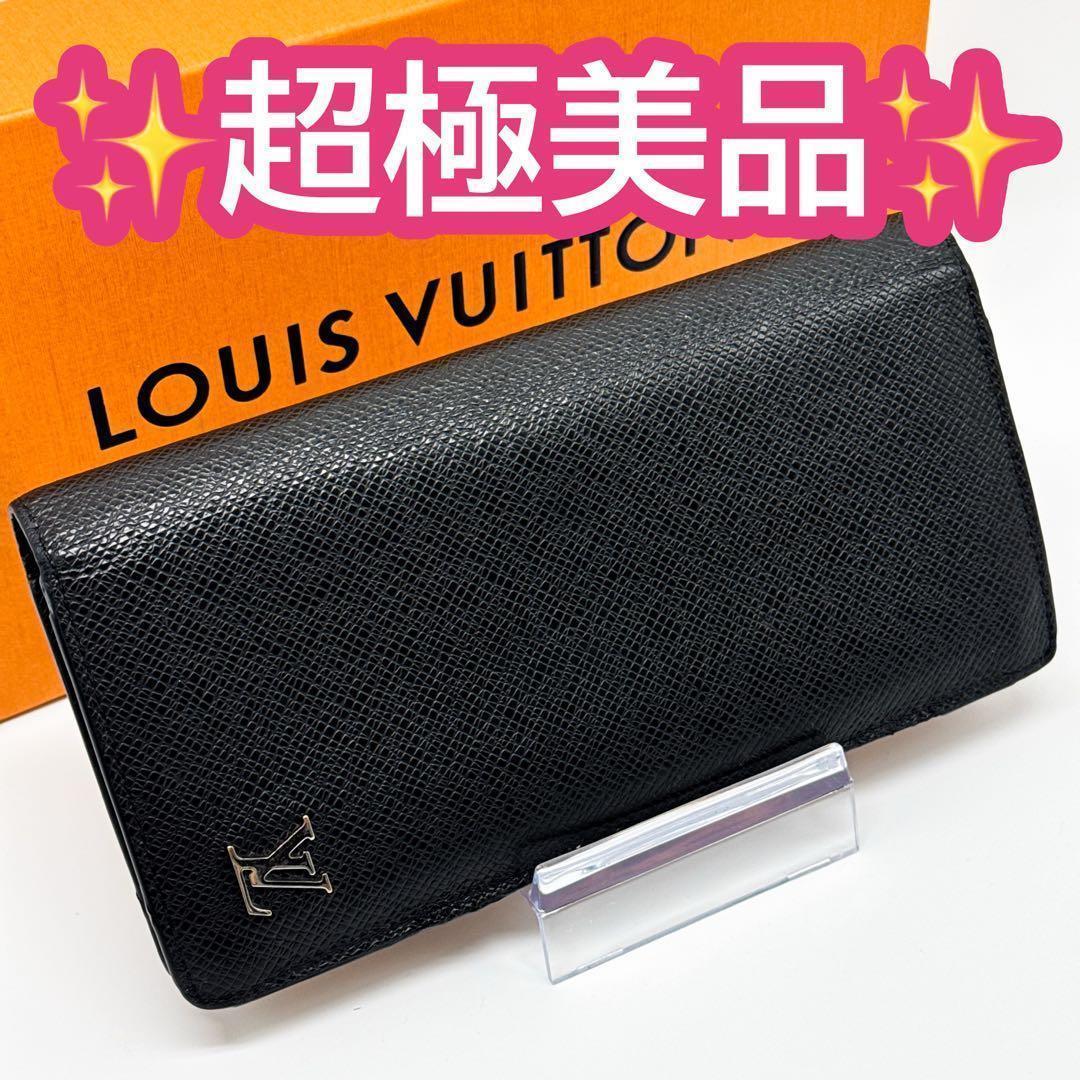 ルイヴィトン タイガ ポルトフォイユ ブラザ 財布 黒 ブラック 二