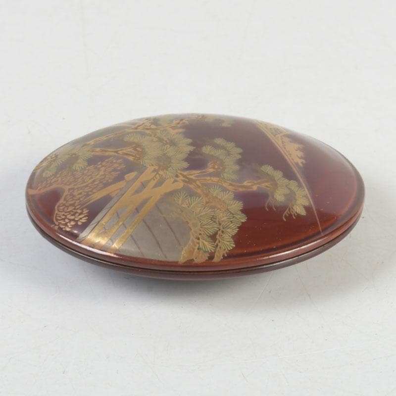 茶道具 蒔絵師 宗祥作 住吉蒔絵 香合 共箱 V 9743