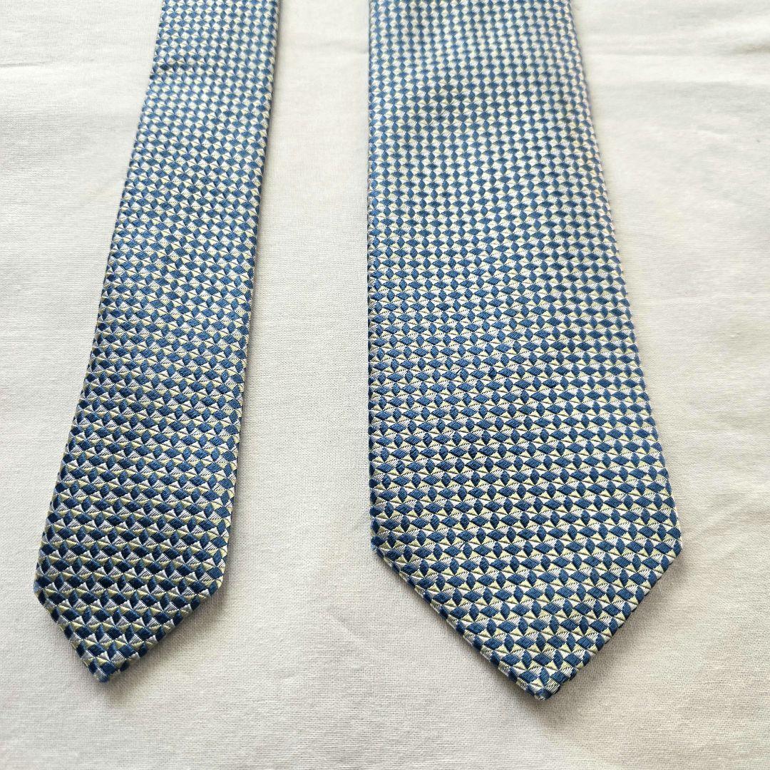 美品 penrose ペンローズ ブルー ネクタイ ハンドメイド イギリス製