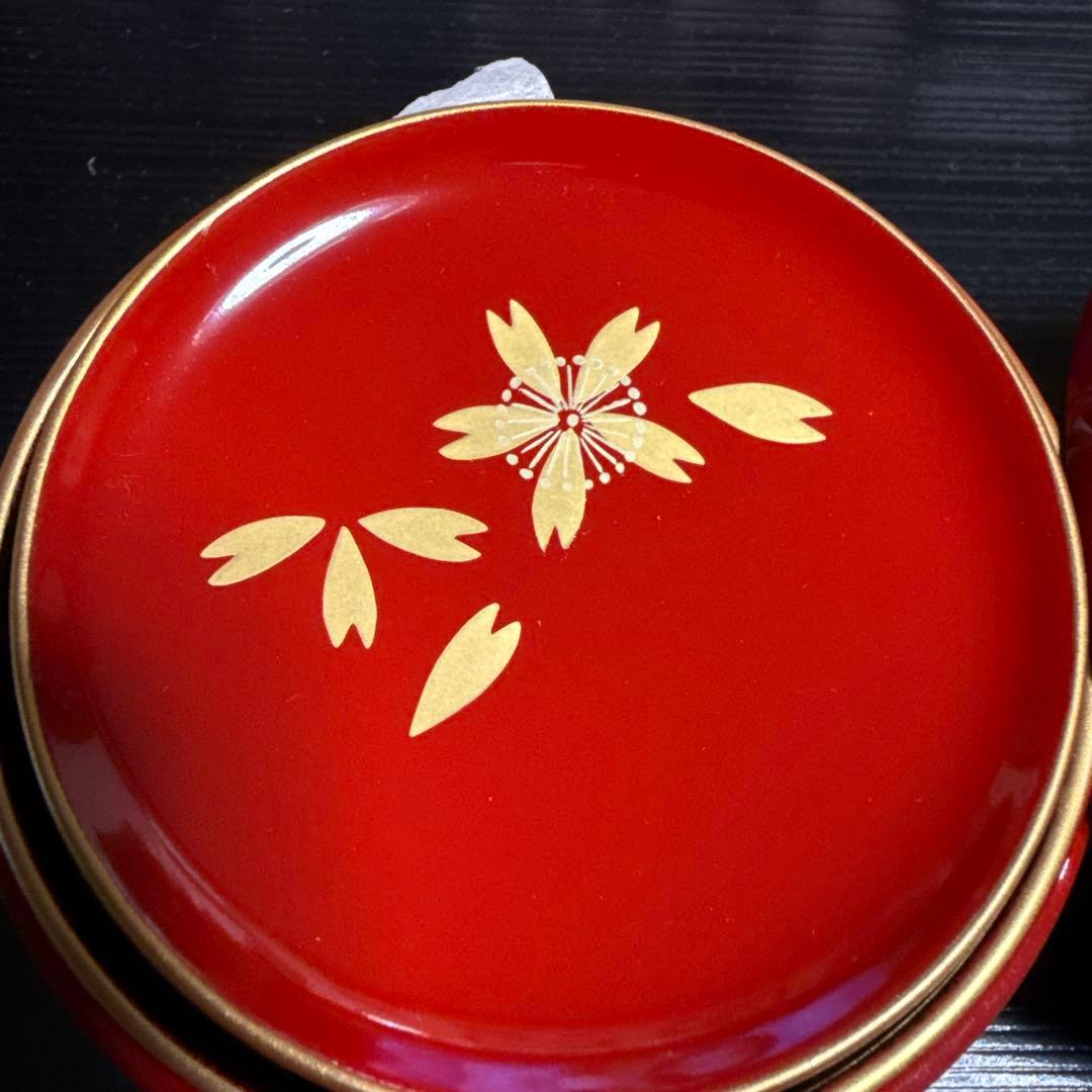 京都老舗漆器 京漆匠【象彦】 桜蒔絵 久美皿 銘々皿 漆器 6枚セット箱