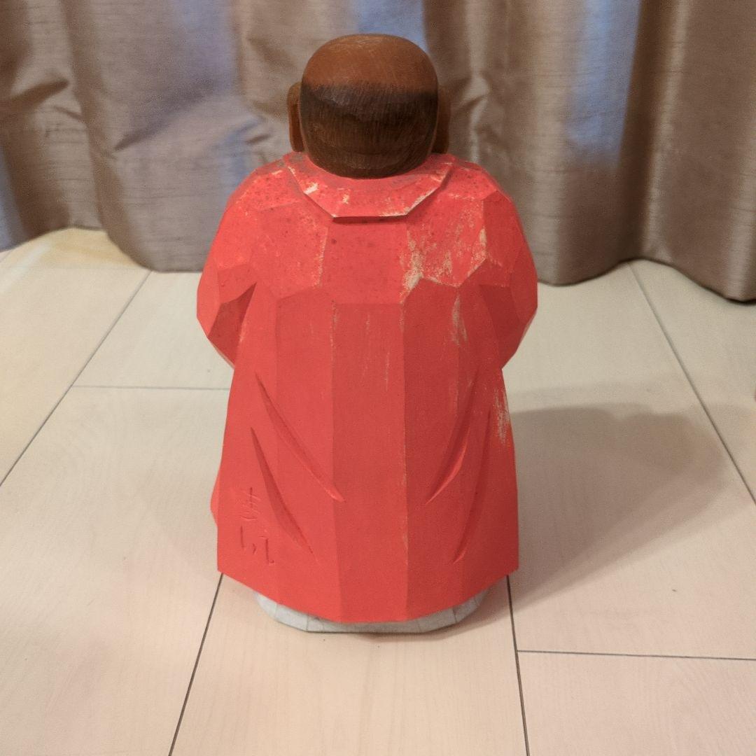 鎌田麦風作 奈良一刀彫 達磨 約26cm