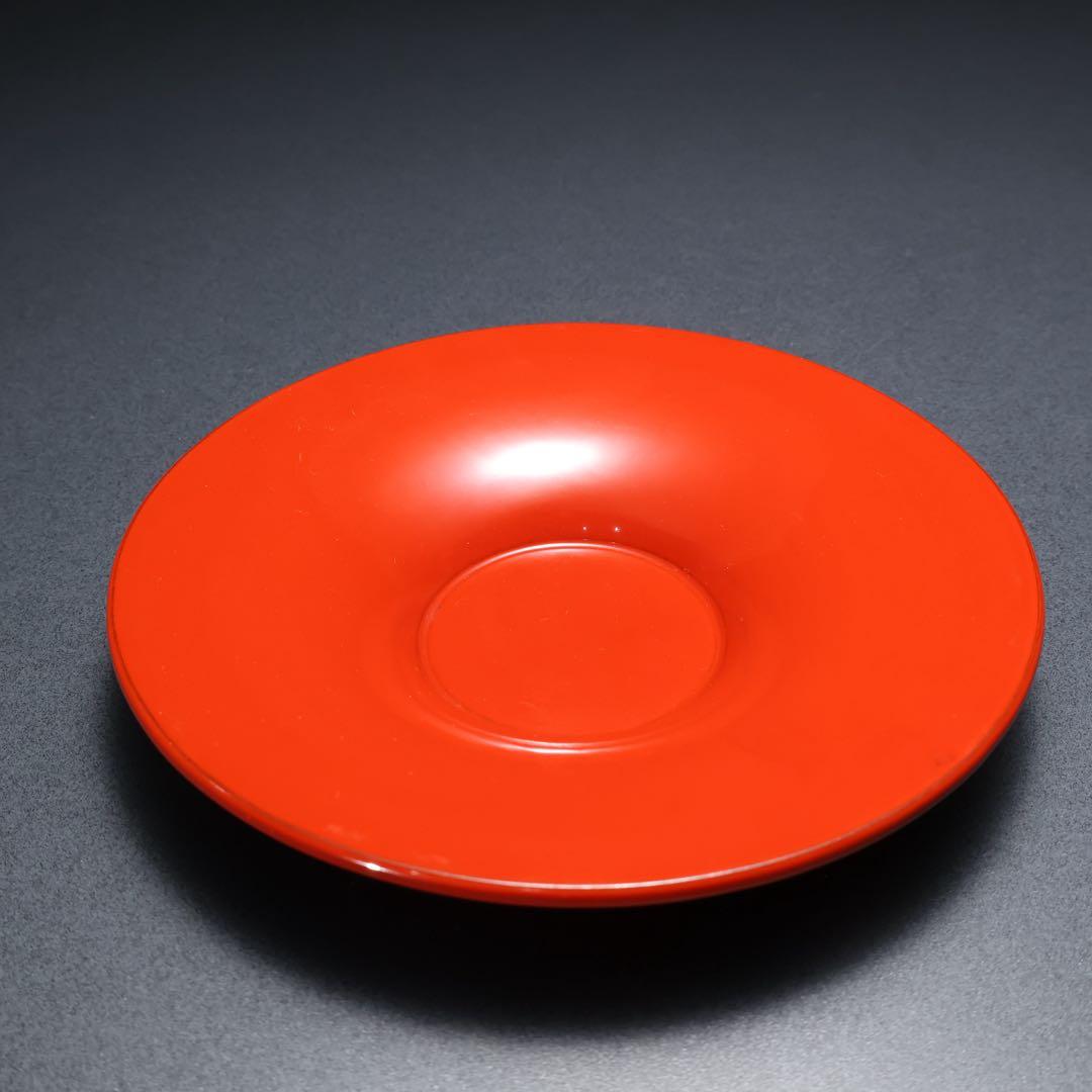 輪島塗　朱塗　茶托5枚　久保田寿光堂　共箱　R1390お12