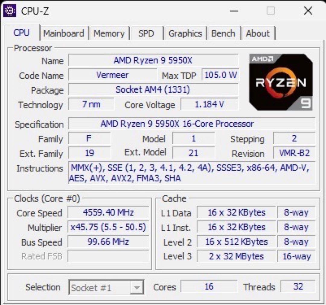 CPU mizukiAMD Ryzen 9 5950X CPU