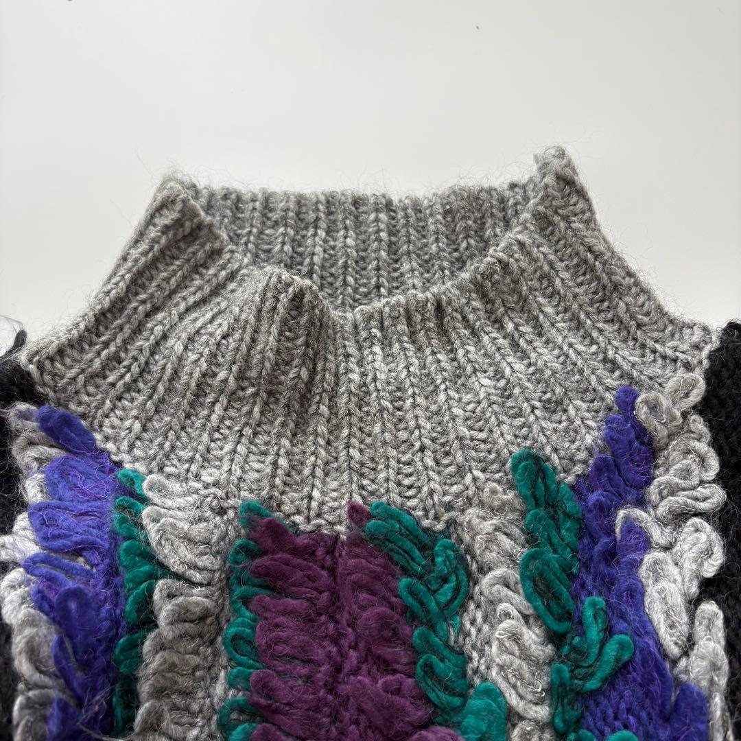 美品 アンスリード マルチカラーループニット セーター 定価4.6万