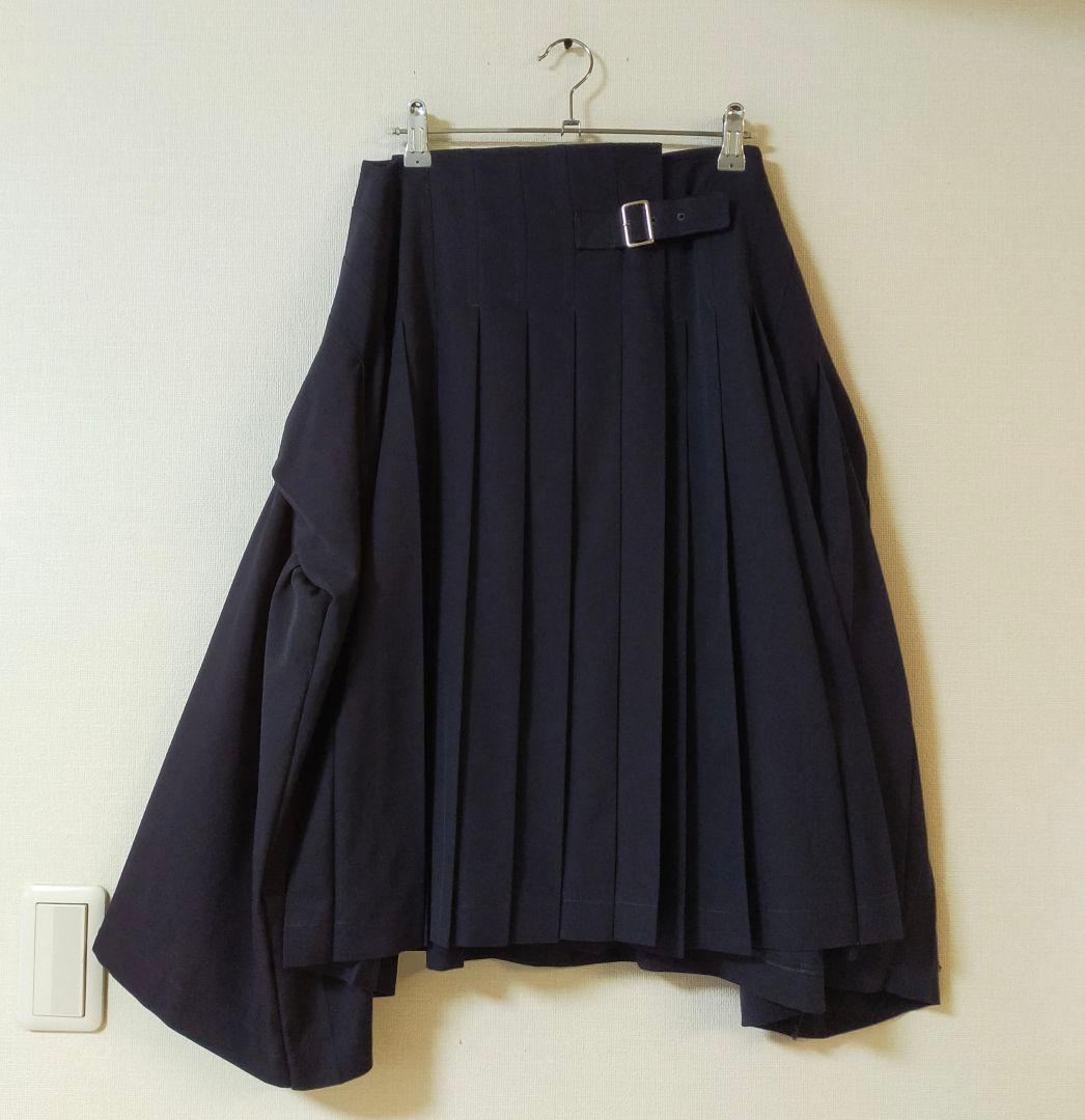 美品　tricot COMME des GARCONS　変形プリーツスカート トリココムデギャルソンtricot COMME des GARCONS ウール混ピンドット