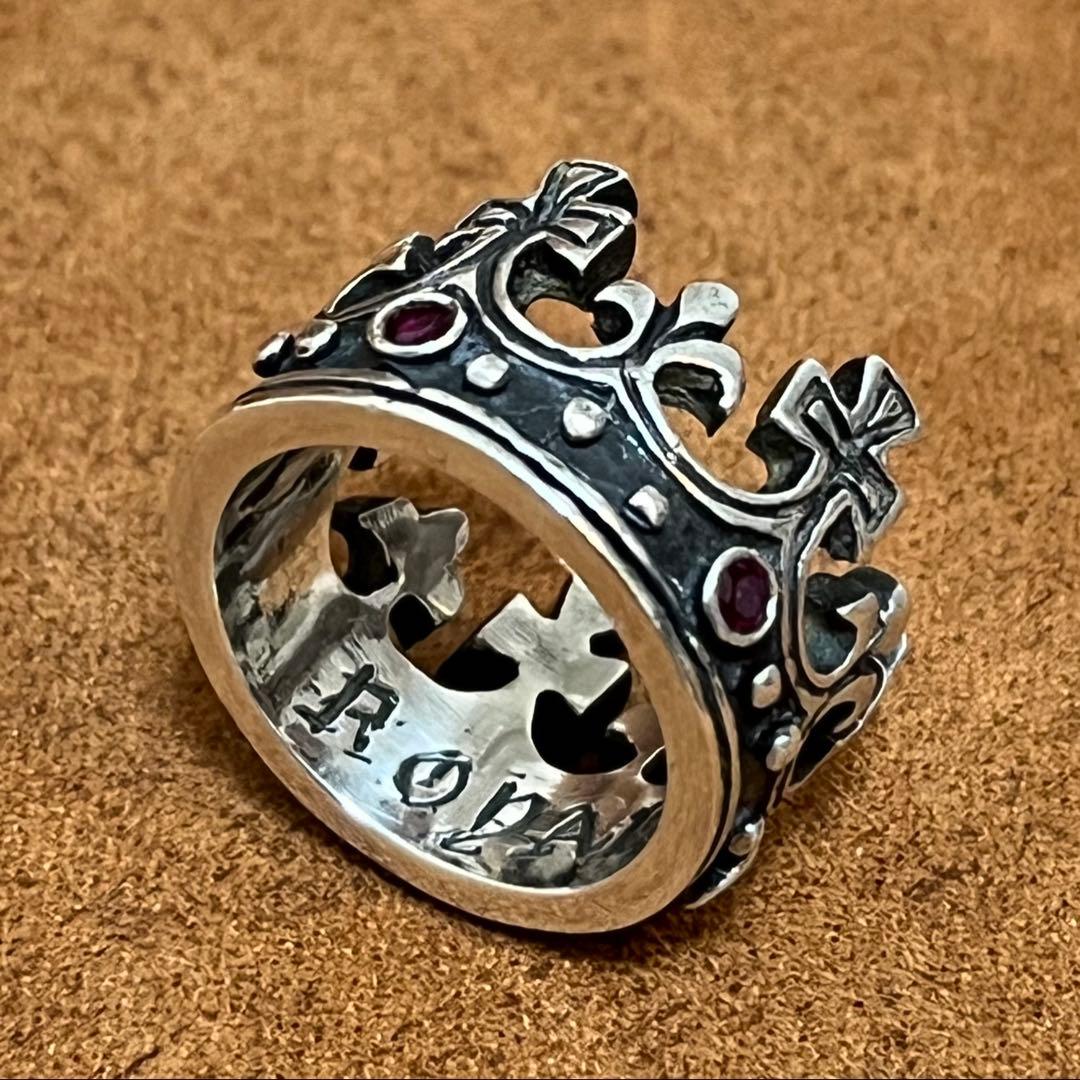 ロイヤルオーダー ラージクラウン リング ルビー/シルバー925 12号