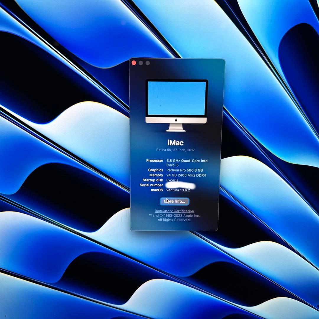 Macデスクトップ iMac Retina 5K 2017 24GB 2TB Radeon 580