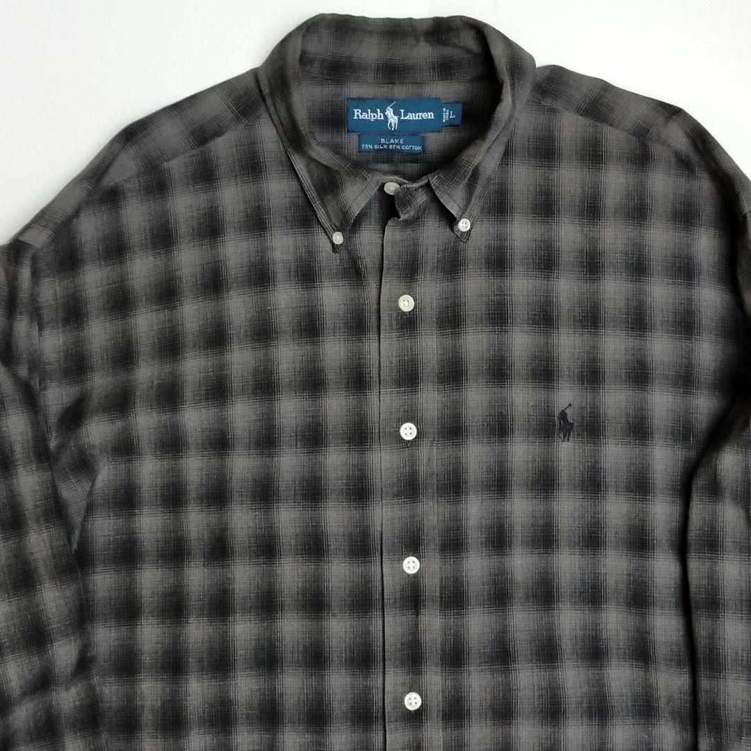 Ralph Lauren ラルフ オンブレーチェック シルクコットン 黒 - メルカリ