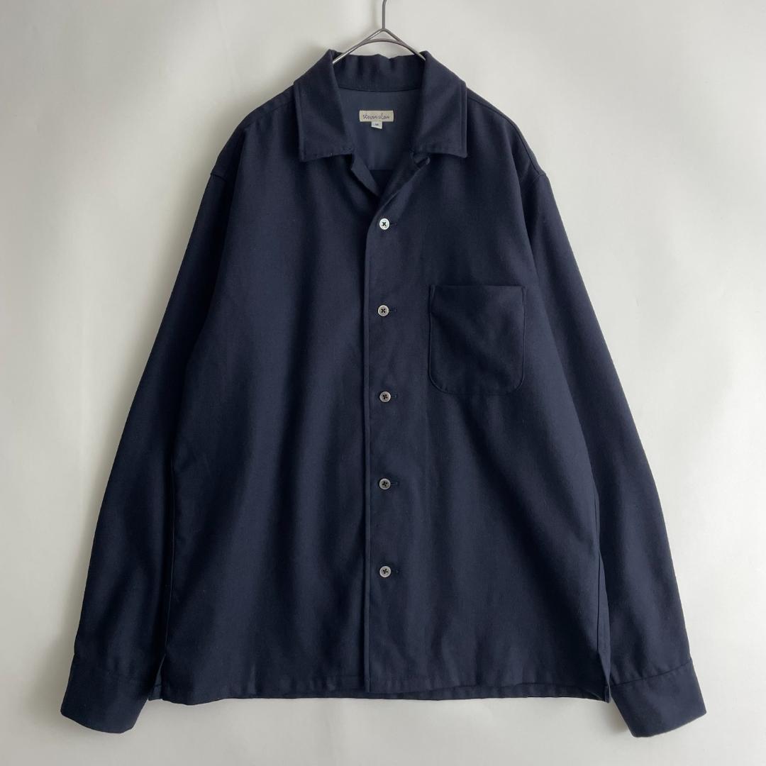 steven alan (e) 厚手 M ウール オープンカラーシャツ ボックス