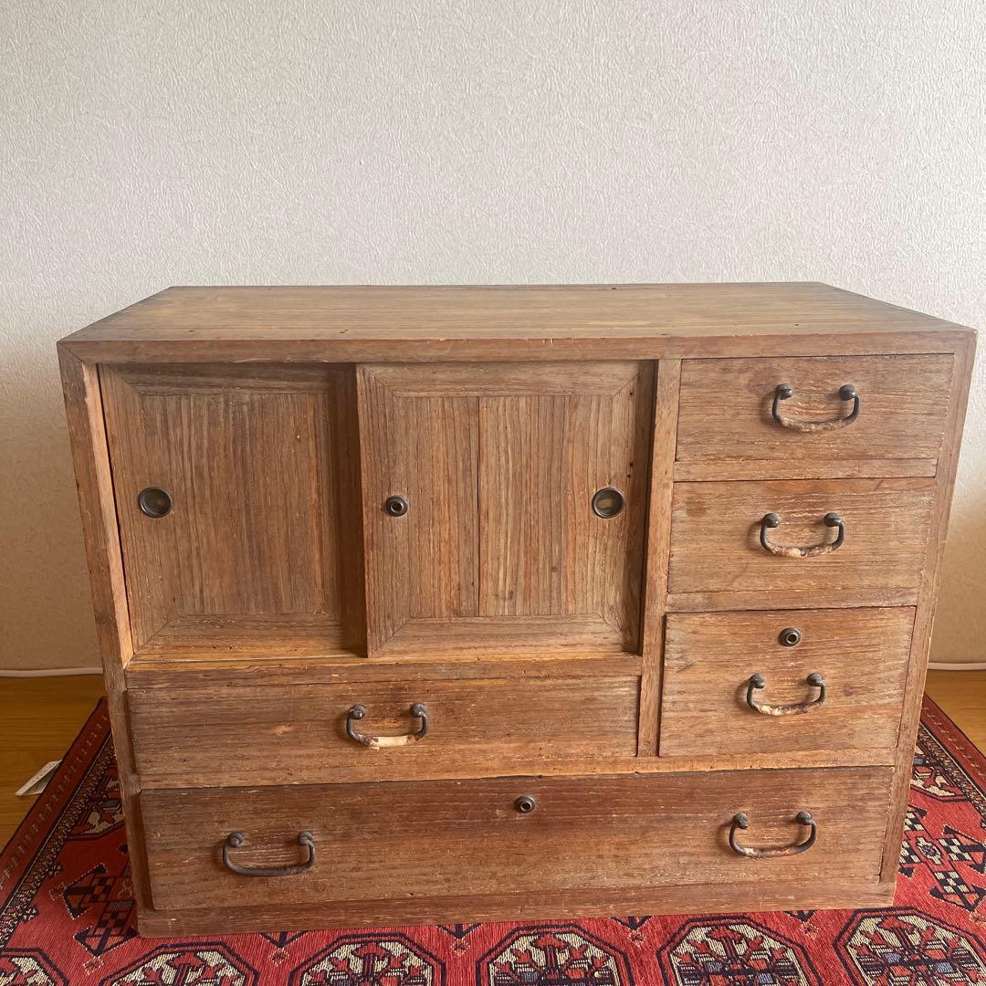 m*a様 昭和レトロ 古道具 水屋箪笥 引き戸付き 収納箪笥 小引き出し