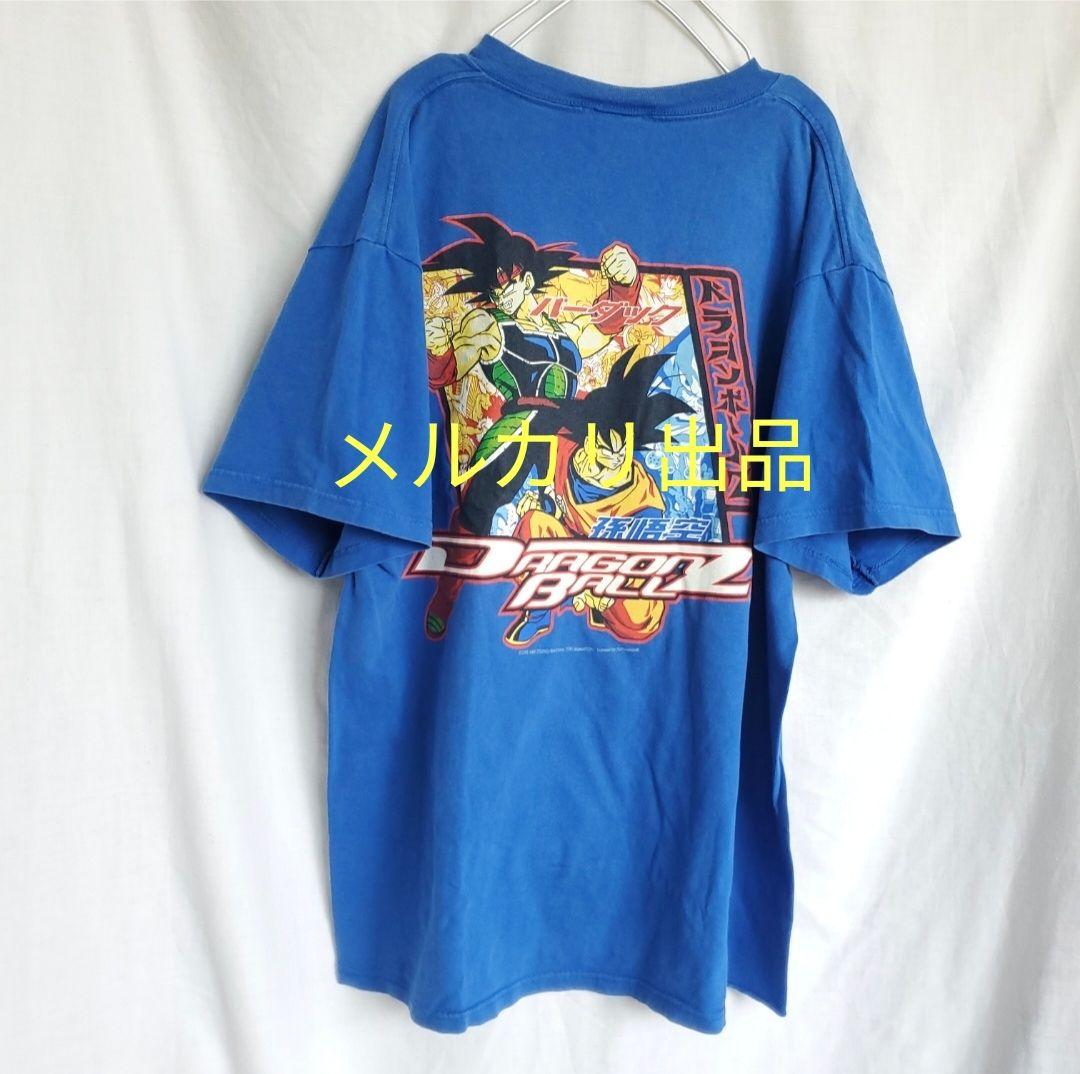 ドラゴンボール バーダック 悟空 USA カタカナ ロゴ 半袖 tシャツ青