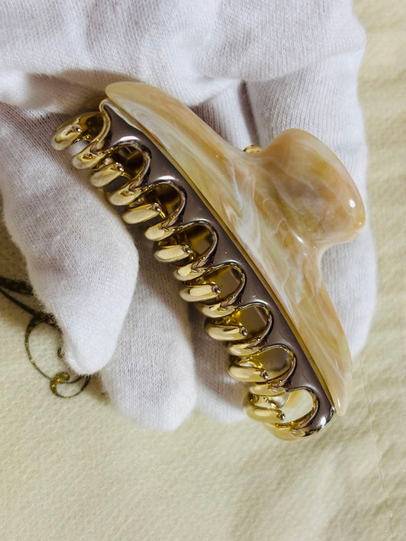 極美品/2個組】アッカ acca マーブル クリップ 茶 クリーム 商品詳細2