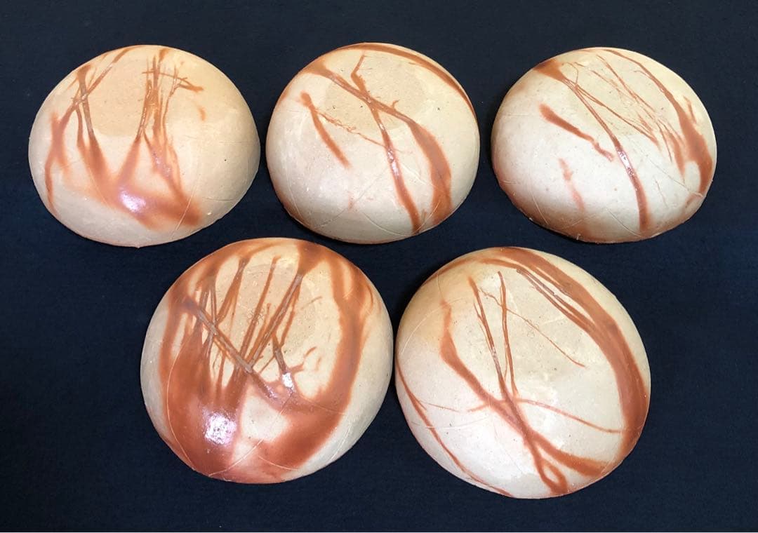 《R》備前 丸鉢5客 森陶岳 火襷 深鉢 鉢 共箱　260114き3