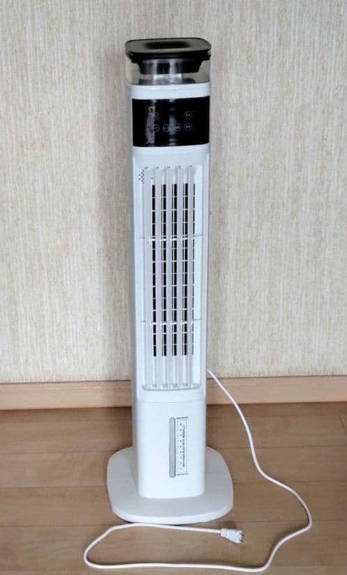【タワーファン】白 冷風機 リモコン付 風量調整 1台多役 省エネ エアコン 涼