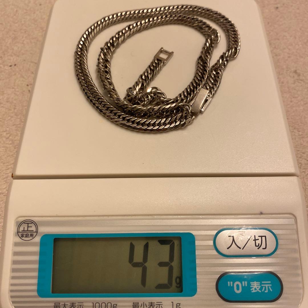 シルバー925 12面カットトリプル ロジウムコーティング 喜平ネックレス