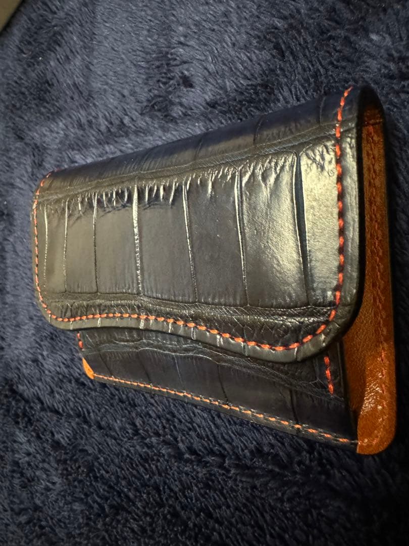 最終価格 WILDSWANS マルサン限定 藍染クロコ×サドル キャメル タング