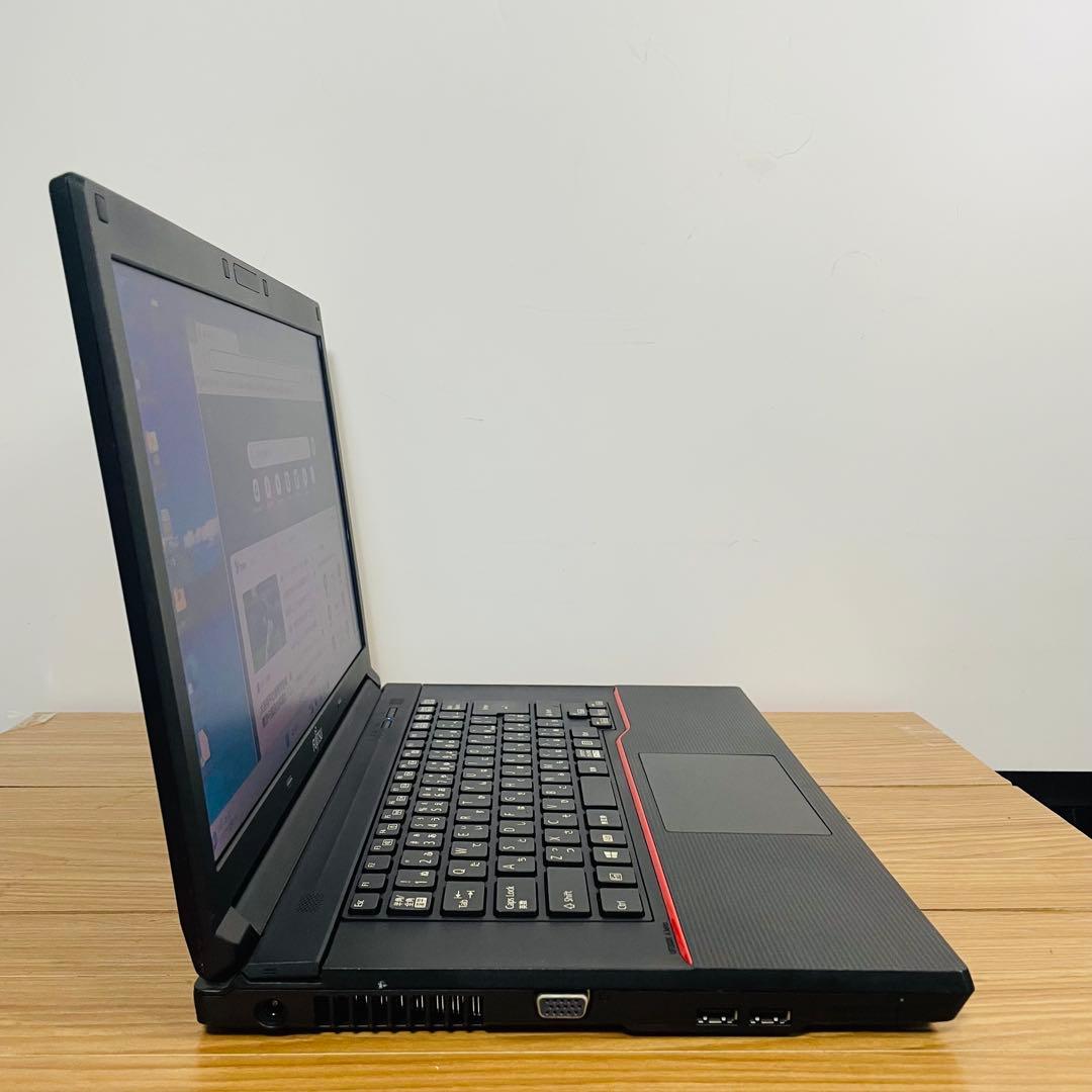 爆安　快適富士通ブラックSSDノートパソコン オフィスDVD