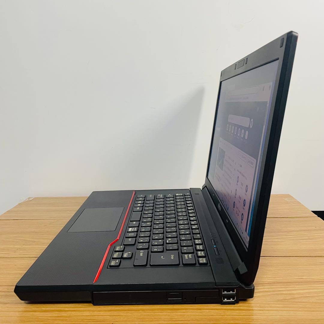 爆安　快適富士通ブラックSSDノートパソコン オフィスDVD