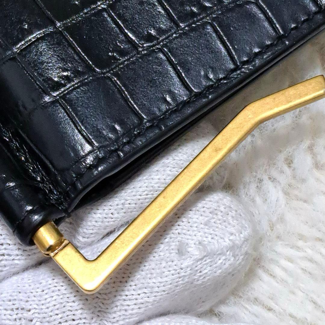✨極美品✨サンローラン マネークリップ 二つ折り カサンドラ クロコ