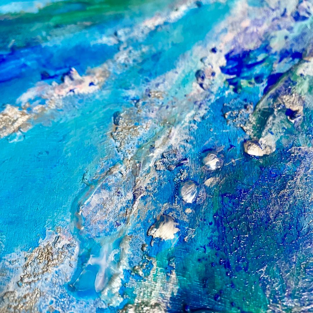 Aqua＊テクスチャーアート 絵画 原画 抽象画 海 夏 現代アート - メルカリ