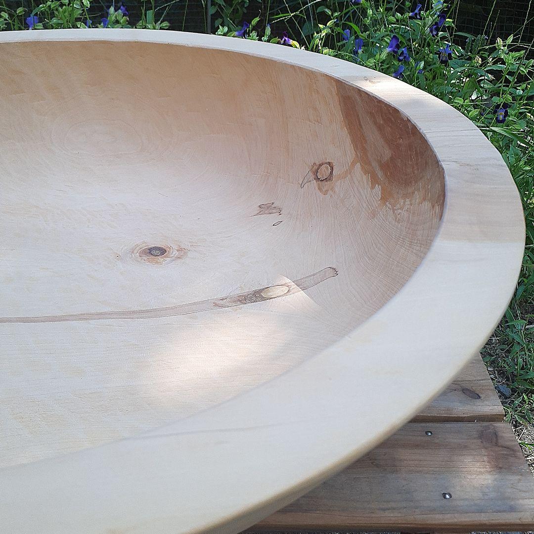 大きなこね鉢 くり貫き 天然木 外径50cm 重さ3kg