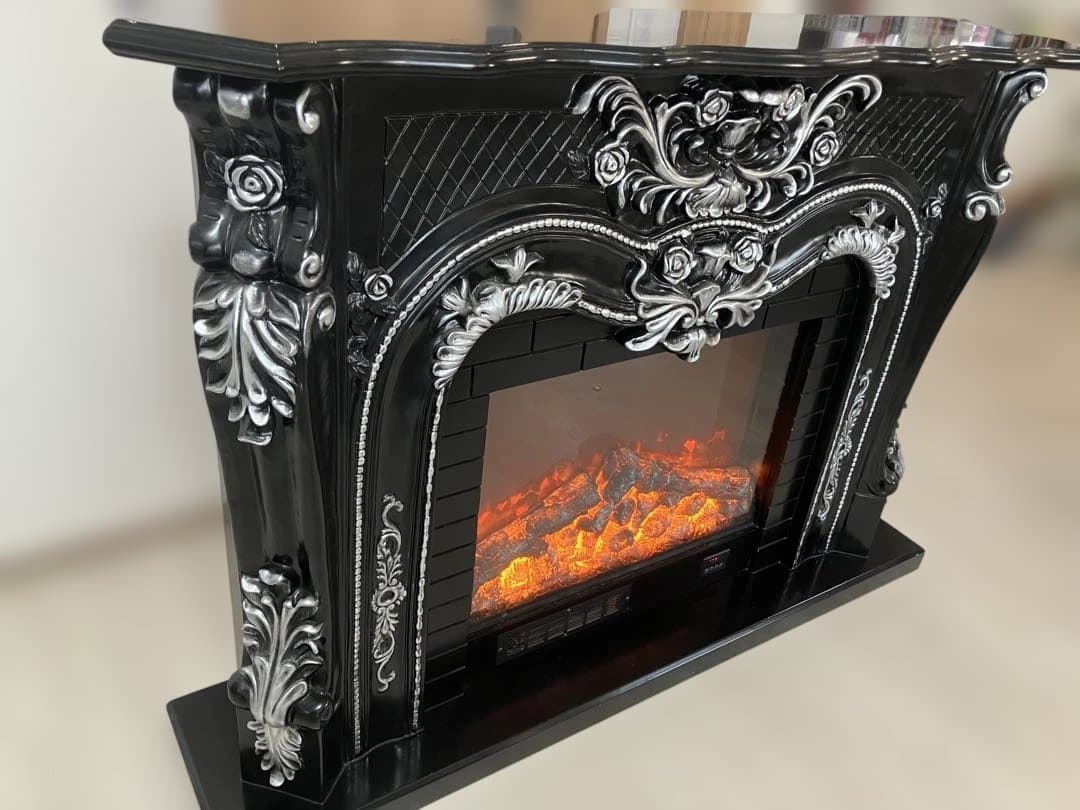 【52万円購入】ヴィンテージ彫刻 電子暖炉 大型 4段階温風機能｜クラシック