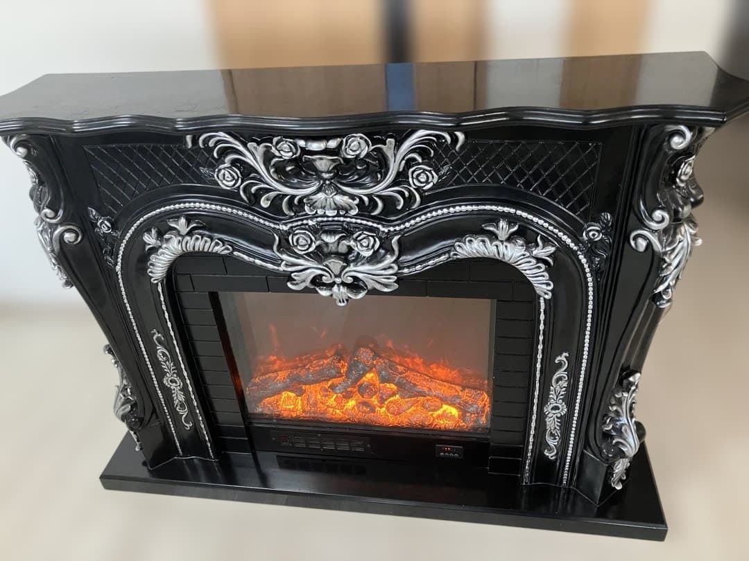 【52万円購入】ヴィンテージ彫刻 電子暖炉 大型 4段階温風機能｜クラシック