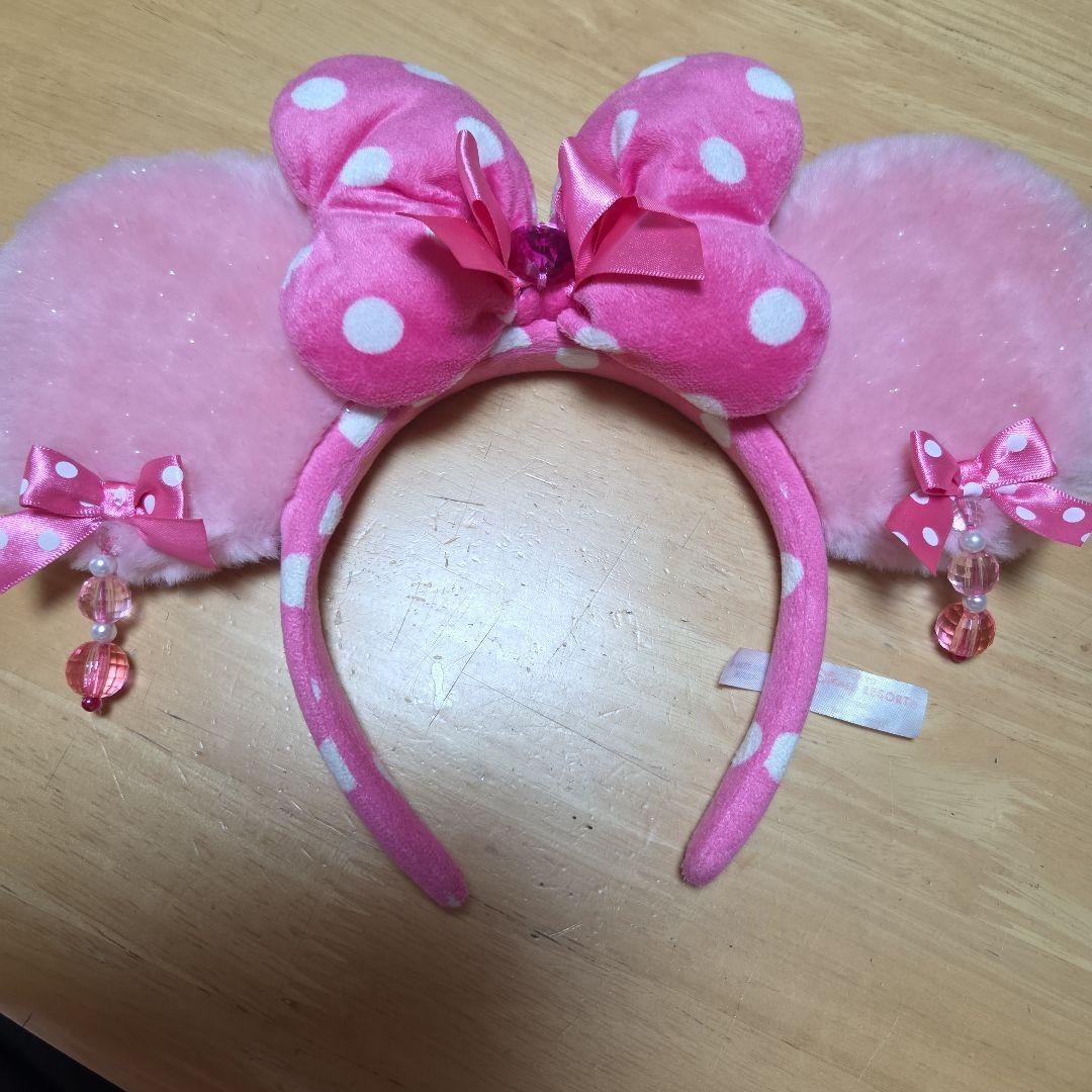 ディズニー ミニー カチューシャ イヤリング ピンク 水玉 ミニーパルパ