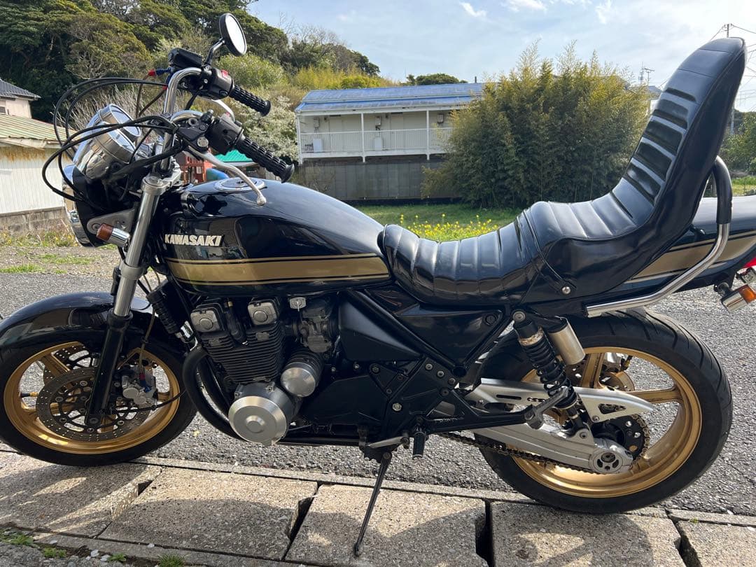 ゼファー400 前期 役30cm 三段シート/ブラック 補強入 初期