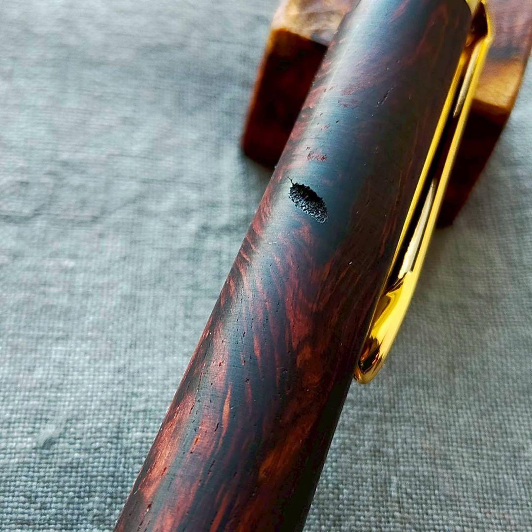 上杢 ランセオラリア ハンドメイド 木軸ボールペン G2 天然木 ゴールド