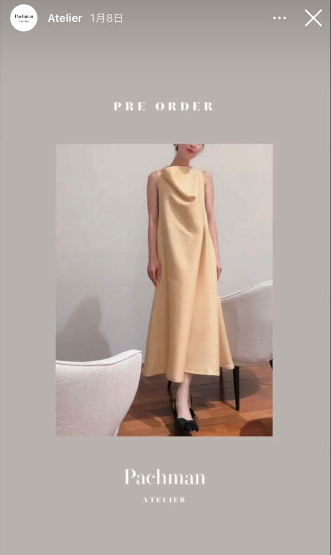 値下 Pachman パハマン ロングノースリーブドレス ワンピース