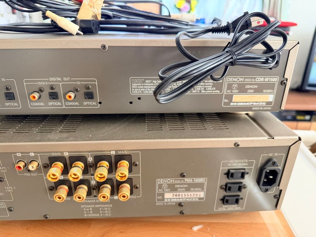 り*り様 DENON CDR-W1500 CDレコーダーとアンプセット 2台のユ
