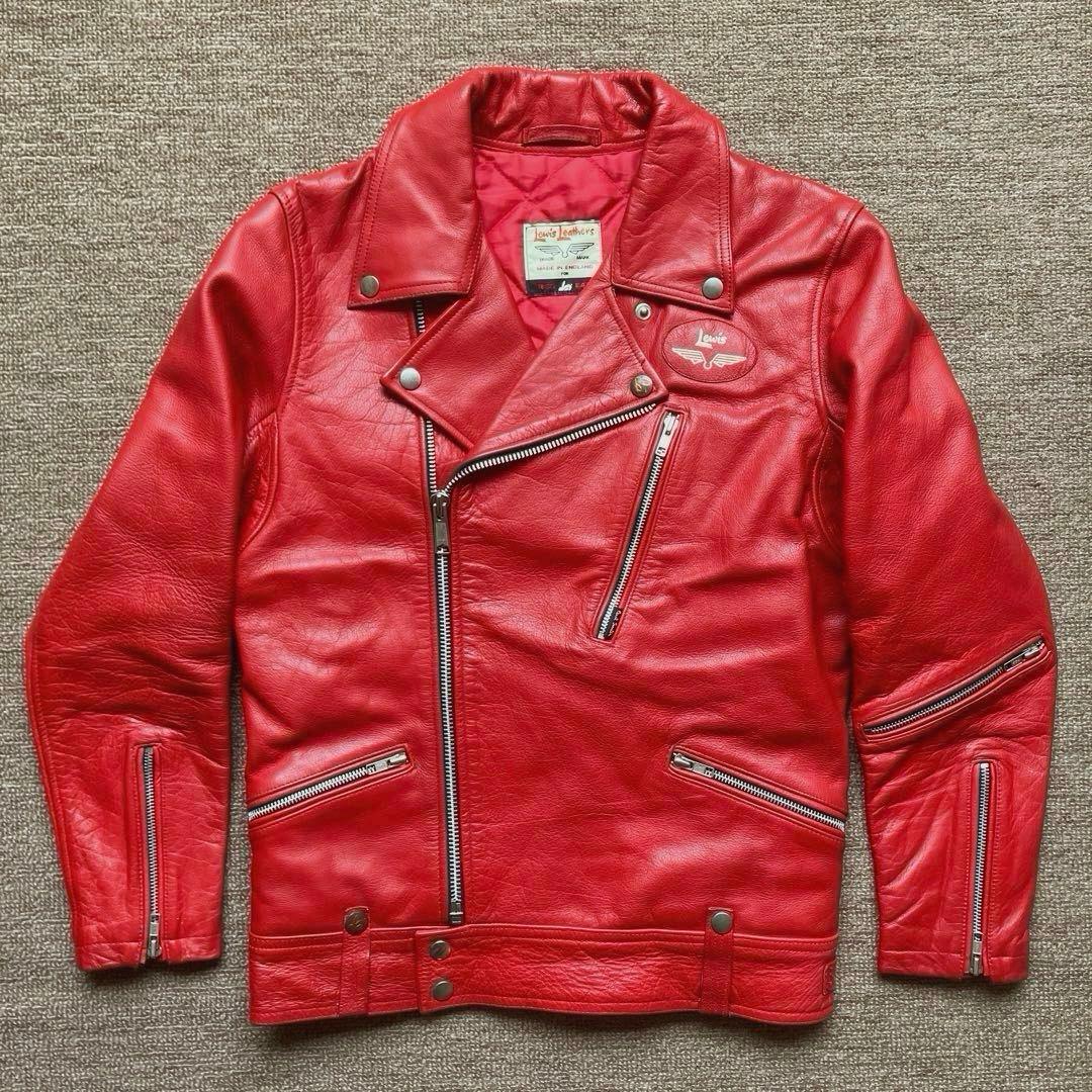 ルイスレザー ポールスミス ライダースジャケット M サイクロン レッド