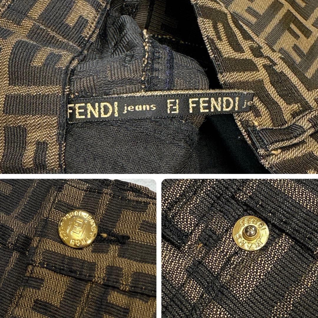 ✨美品✨フェンディ ズッカ柄 スカート 金ボタン ロゴボタン 30インチ