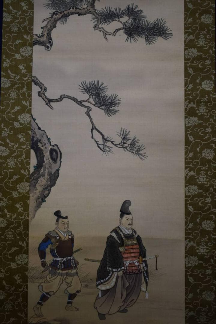 模写/梅里/北畠顕信卿鳥海山祈願之図/双幅/布袋屋掛軸HE-274 - メルカリ