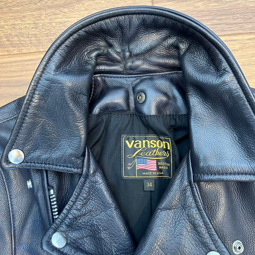 ボーイズマーケット別注 vanson c2 ダブルライダース 革ジャン 34