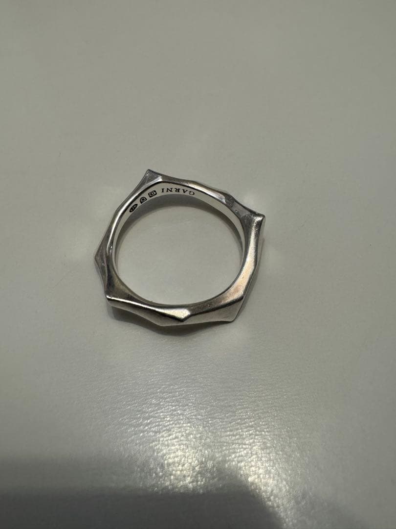 美品】GARNI カッティング シルバーリング サイズ17 ケース付