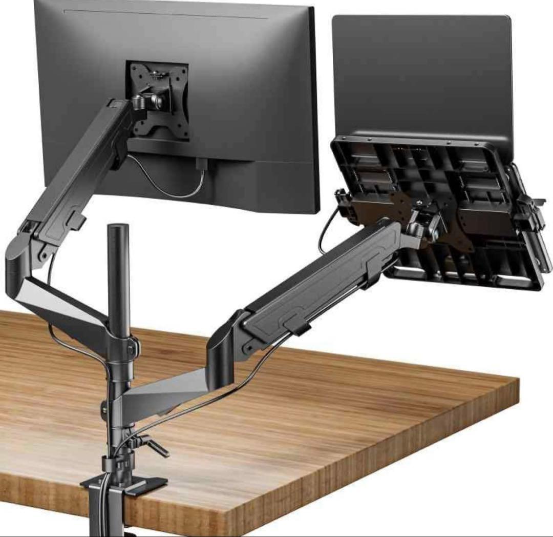 工匠藤井　デュアルモニターアーム Amazon.co.jp: 工匠藤井 デュアルモニターアーム ノートパソコントレイ