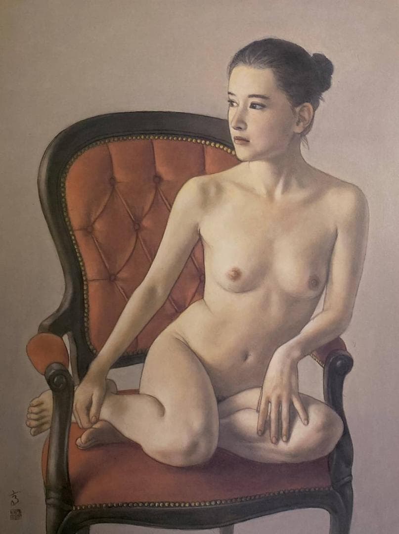 高塚省吾、【イタリアン・チェア】、希少な額装用画集画、新品高級額 額装付