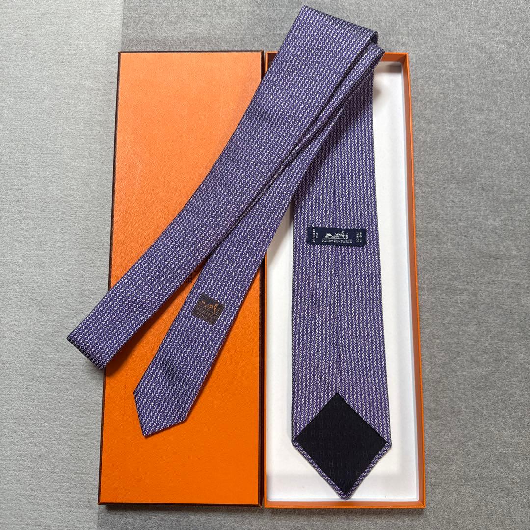 エルメス ネクタイ 紫 シルクジャガード - メルカリ