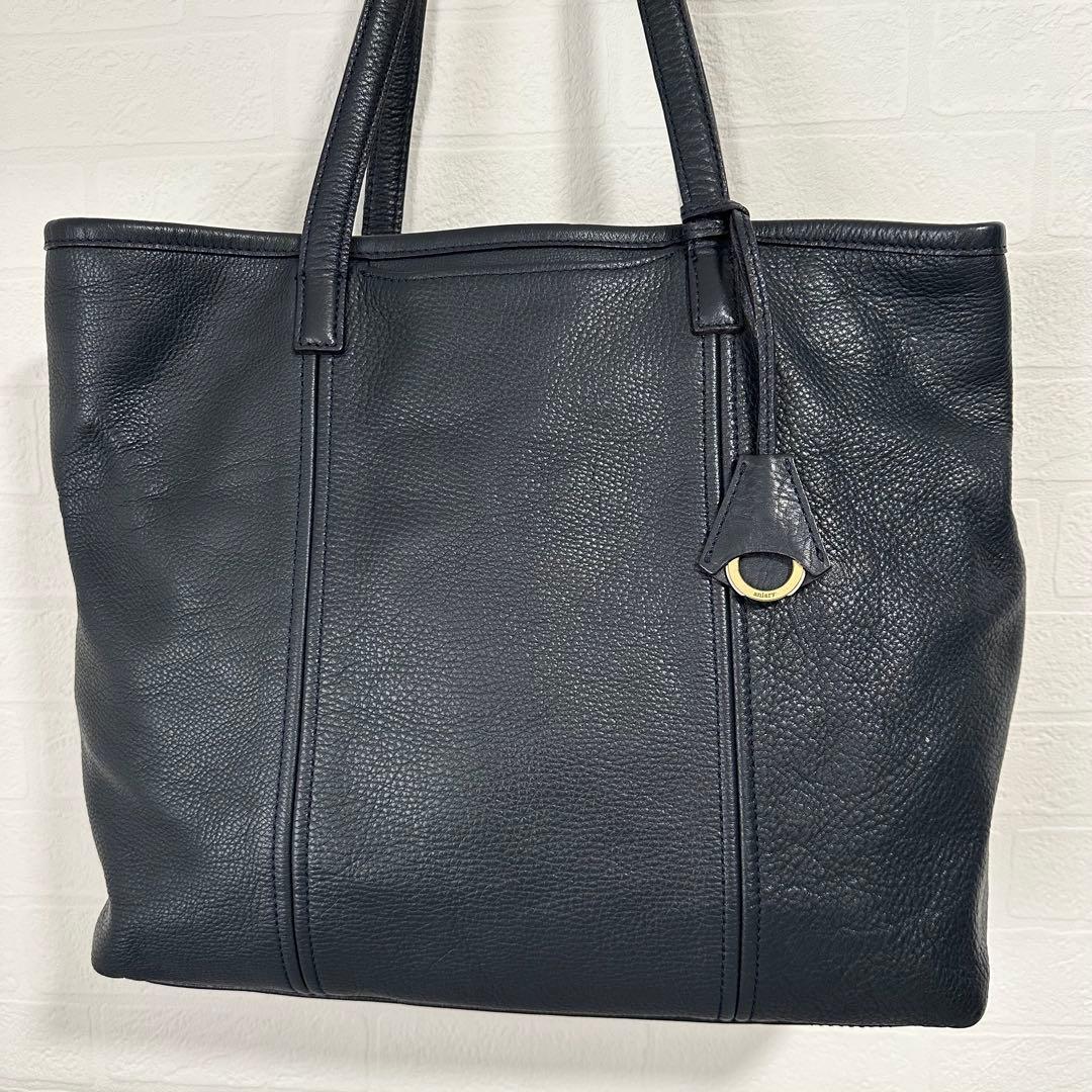 美品　アニアリaniary ビジネストートバッグ　ネイビー　紺　レザー　大容量 aniary（アニアリ） トート ビジネス 通勤 メンズ ギフト ポイント10倍