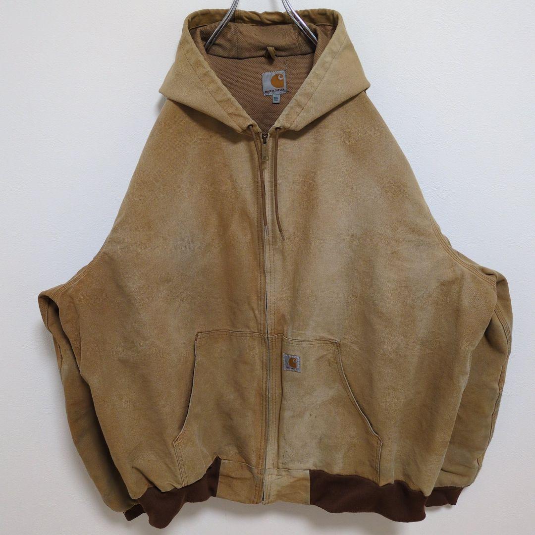 G53【USA製】Carhartt アクティブジャケット【メンズ3XL】ベージュ
