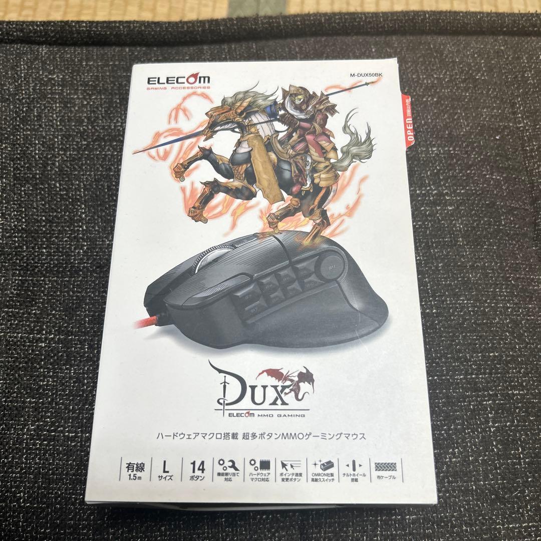 ELECOM DUX ゲーミングマウス 本体 14ボタン DUX”MMOゲーミングマウス(14ボタンチルトホイール) - M-DUX50BK